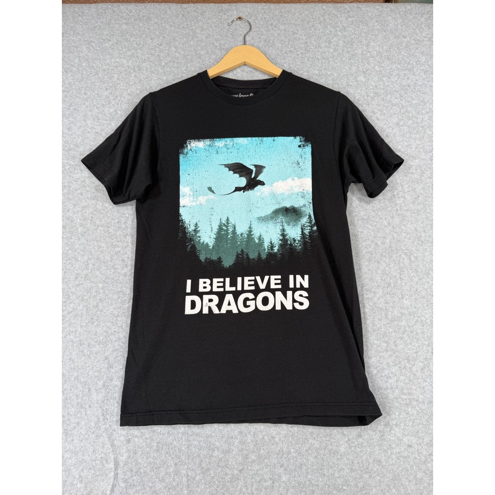 WeLoveFine Small HTTYD Dragon Graphic Tee Cotton Blend Toothless Black